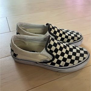 Checkered slip on vans size women’s 6